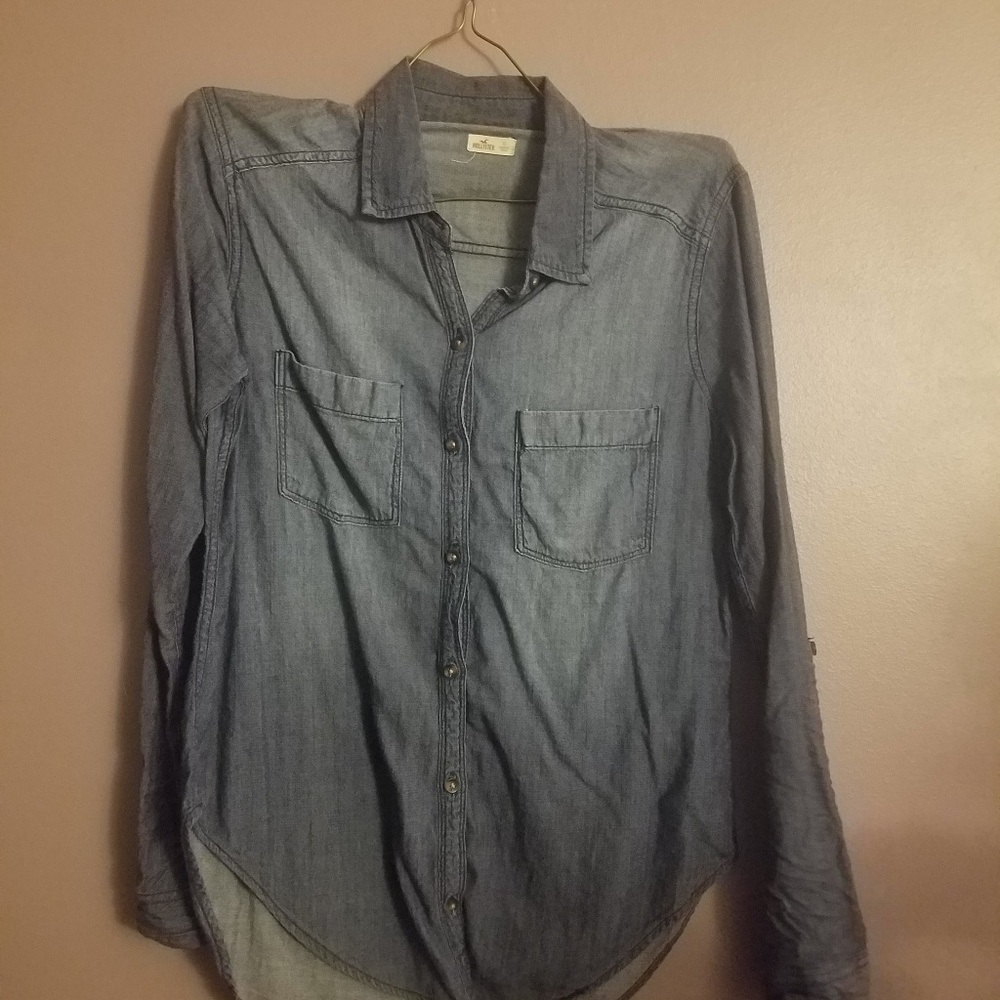Hollister button down denim shirt